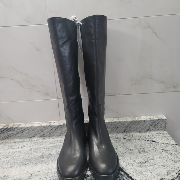 Antonio Melani Kovvaa Logo Embossed Emblem Tall Riding Boots - Picture 10 of 13